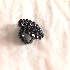 Purple stones adjustable ring